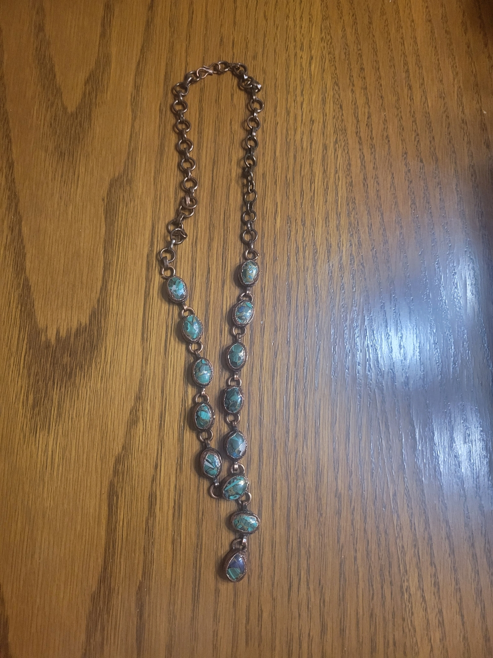 Copper Azurite Malachite Stone Necklace